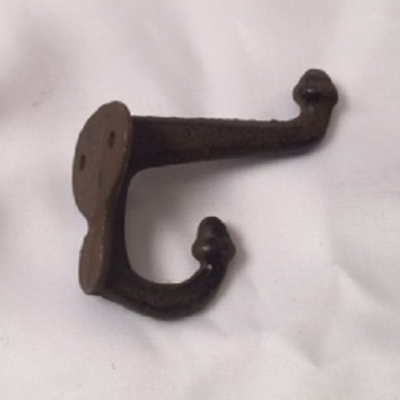 Two (2) Cast Iron Black Double Acorn Wall Hooks 3" Deep Two (2) 0170-531705 B - Picture 4 of 16